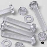 60x viti acriliche trasparenti a testa cilindrica M6 x 40mm + dadi/rondelle