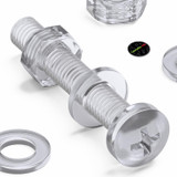 60x Clear Acrylic Pan Head Plastic Screws & Bolts M6 x 40 mm, Nuts & Washers