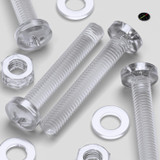 60x Clear Acrylic Pan Head Plastic Screws & Bolts M6 x 40 mm, Nuts & Washers