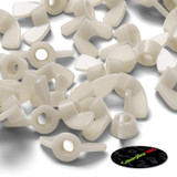 50x Natural Nylon Plastic Butterfly Wing Nuts M8, Thumb Nuts