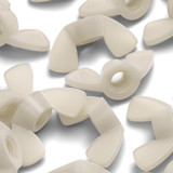 50x dadi a farfalla M8 in nylon naturale, a serraggio manuale