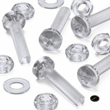 20x Clear Acrylic Pan Head Plastic Screws & Bolts M4 x 20 mm, Nuts & Washers