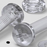 20x Clear Acrylic Pan Head Plastic Screws & Bolts M4 x 20 mm, Nuts & Washers