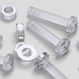 60x Clear Acrylic Pan Head Plastic Screws & Bolts M4 x 20 mm, Nuts & Washers
