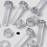 60x Clear Acrylic Pan Head Plastic Screws & Bolts M4 x 20 mm, Nuts & Washers