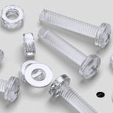 60x viti acriliche trasparenti a testa cilindrica M4 x 20mm + dadi/rondelle