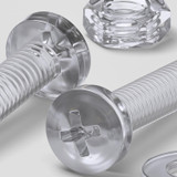60x viti acriliche trasparenti a testa cilindrica M4 x 20mm + dadi/rondelle