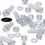 20x viti acriliche trasparenti zigrinate a taglio M5 x 16mm dadi e rondelle