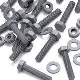 50x viti esagonali grigie in PVC M4 x 20 mm, dadi e rondelle