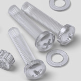 30x viti acriliche trasparenti a testa cilindrica M8 x 40mm + dadi/rondelle
