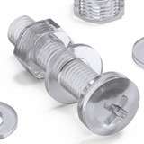 30x viti acriliche trasparenti a testa cilindrica M8 x 40mm + dadi/rondelle