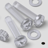 30x Clear Acrylic Pan Head Plastic Screws & Bolts M8 x 40 mm, Nuts & Washers