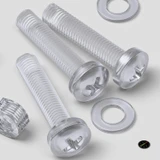 30x viti acriliche trasparenti a testa cilindrica M8 x 40mm + dadi/rondelle