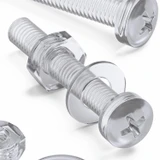 60x Clear Acrylic Pan Head Plastic Screws & Bolts M3 x 20 mm, Nuts & Washers