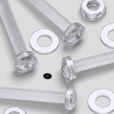 60x Clear Acrylic Pan Head Plastic Screws & Bolts M3 x 20 mm, Nuts & Washers
