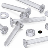 50x Clear Acrylic Countersunk Screws & Bolts M3 x 20 mm, Nuts & Washers