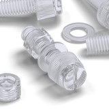 20x Clear Acrylic Slotted Knurled Thumbscrews M6 x 20 mm, Nuts & Washers