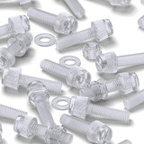 20x viti acriliche trasparenti zigrinate a taglio M6 x 20mm dadi e rondelle