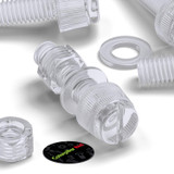 20x viti acriliche trasparenti zigrinate a taglio M6 x 20mm dadi e rondelle