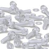 20x Clear Acrylic Slotted Knurled Thumbscrews M6 x 20 mm, Nuts & Washers