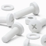 50x White PP Pan Head Plastic Screws & Bolts M6 x 20 mm, Nuts & Washers