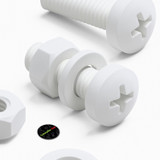 50x viti PP bianche a testa cilindrica M6 x 20 mm + dadi e rondelle
