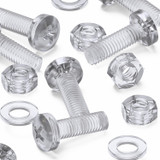 20x Clear Acrylic Pan Head Plastic Screws & Bolts M6 x 20 mm, Nuts & Washers