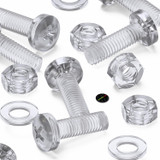20x Clear Acrylic Pan Head Plastic Screws & Bolts M6 x 20 mm, Nuts & Washers