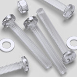 60x Clear Acrylic Pan Head Plastic Screws & Bolts M5 x 40 mm, Nuts & Washers