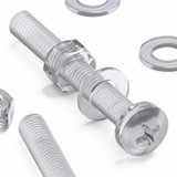 60x Clear Acrylic Pan Head Plastic Screws & Bolts M5 x 40 mm, Nuts & Washers