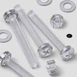 60x viti acriliche trasparenti a testa cilindrica M5 x 40mm + dadi/rondelle
