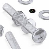 60x viti acriliche trasparenti a testa cilindrica M5 x 40mm + dadi/rondelle