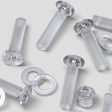50x Clear Acrylic Countersunk Screws & Bolts M5 x 20 mm, Nuts & Washers