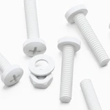 50x White PP Pan Head Plastic Screws & Bolts M4 x 20 mm, Nuts & Washers
