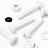 50x viti PP bianche a testa cilindrica M4 x 20 mm + dadi e rondelle