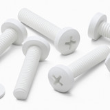 50x White PP Pan Head Plastic Screws & Bolts M4 x 20 mm, Nuts & Washers