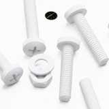 50x White PP Pan Head Plastic Screws & Bolts M4 x 20 mm, Nuts & Washers