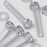20x Clear Acrylic Pan Head Plastic Screws & Bolts M3 x 20 mm, Nuts & Washers