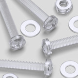20x Clear Acrylic Pan Head Plastic Screws & Bolts M3 x 20 mm, Nuts & Washers