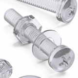 20x Clear Acrylic Pan Head Plastic Screws & Bolts M3 x 20 mm, Nuts & Washers
