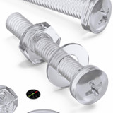 20x Clear Acrylic Pan Head Plastic Screws & Bolts M3 x 20 mm, Nuts & Washers