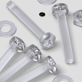20x Clear Acrylic Pan Head Plastic Screws & Bolts M3 x 20 mm, Nuts & Washers