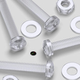 20x Clear Acrylic Pan Head Plastic Screws & Bolts M3 x 20 mm, Nuts & Washers