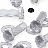20x Clear Acrylic Pan Head Cross Screws & Bolts M12 x 40 mm, Nuts & Washers
