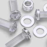 20x Clear Acrylic Pan Head Cross Screws & Bolts M12 x 40 mm, Nuts & Washers