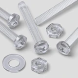 50x Clear Acrylic Pan Head Plastic Screws & Bolts M2 x 16 mm, Nuts & Washers