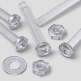 50x Clear Acrylic Pan Head Plastic Screws & Bolts M2 x 16 mm, Nuts & Washers