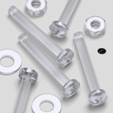 50x Clear Acrylic Pan Head Plastic Screws & Bolts M2 x 16 mm, Nuts & Washers