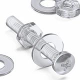50x viti acriliche trasparenti a testa cilindrica M2 x 16mm + dadi/rondelle