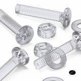 50x Clear Acrylic Countersunk Screws & Bolts M4 x 20 mm, Nuts & Washers